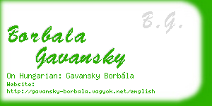 borbala gavansky business card