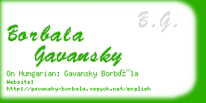 borbala gavansky business card
